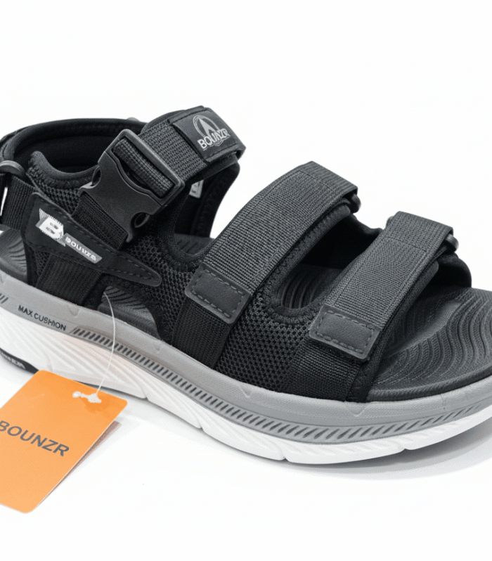 Men’s Premium Cross-Strap Comfort Sandals – Textured Leather Slides