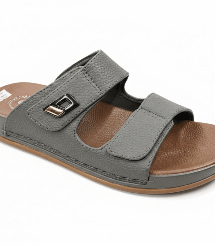 Men’s Ergonomic Dual-Strap Comfort Slides – Textured Casual Walking Sandals