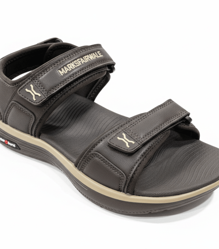 Men’s Premium Cross-Strap Comfort Sandals – Pebble Grain Leather Texture